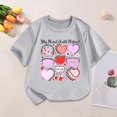 thumbnail image 2 of Shadoumai Girl's Graphic Tees Short Sleeve Crewneck T Shirts Casual Summer Tops Cute Preppy Clothes, 2 of 4