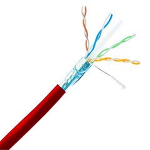 1000 ft. 23 AWG 500 mHz Bulk Shielded Cat6a Red Ethernet Cable