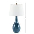 thumbnail image 4 of DecMode 32" Textured Abstract Teal Table Lamp with Cream Linen Shade (2 Count), 4 of 10