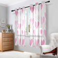 thumbnail image 2 of Yayeee Window Curtains Light Filtering 63"x42" Grommet Panel Pair Home Living Room Decor, Geometric Love, 2 of 7