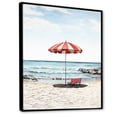 thumbnail image 2 of Designart "Beach Umbrella Coastal Red painting II" Nautical & Beach Floater Framed Canvas Print, 2 of 7