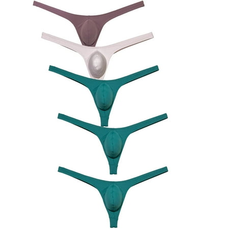 Botmois 5PCS/LOT Men s Solid Spandex Micro Thongs Sexy Guy Contoured Pouch Bikini Tangas String Briefs Lingerie Underpants 5WW M