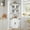 White, variant on TEQIN Corner Bar Cabinet w/LED Lights, 67" Tall Modern Wine Cabinet with Tempered Glass Door & Adjustable Shelves,Corner Storage Cabinet Farmhouse Corner Hutch Display Cabinet