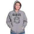 thumbnail image 3 of Graduate 90s Throwback Graduation Unisex Fleece Graphic Zip Up Hoodie Brisco Brands 2X, 3 of 5