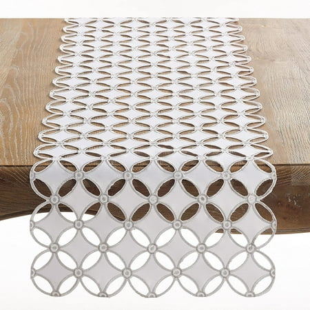 

Fennco Styles Buche de Noel Collection Holiday Cutwork Design Table Runner - 16 x68 (Silver)