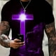 thumbnail image 1 of Camiseta De Manga Corta Con Cuello Redondo Con Estampado De Nubes Y Cruzadas Para Hombre, Camisetas Gráficas, Pijama, 1 of 4