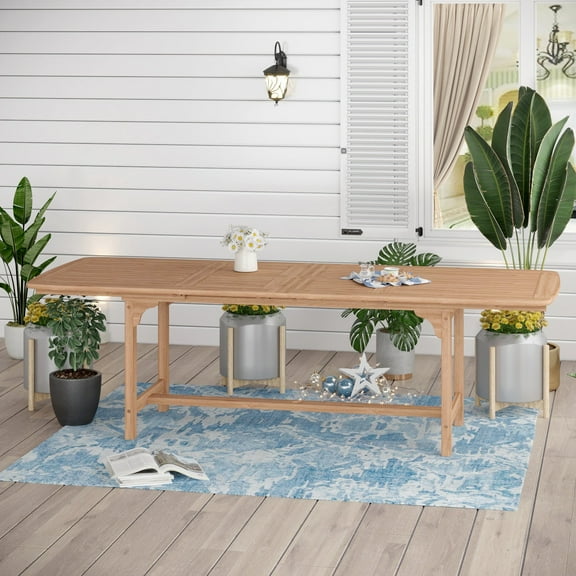Sophia & William Acacia Wood Expandable Patio Dining Table for 6-8 person - Teak