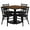 Walnut Top/Black Vinyl Seat, variant on Flash Furniture 36'' Square Walnut Laminate Table Set with Round Base and 4 Ladder Back Metal Chairs - Black Vinyl Seat