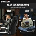thumbnail image 6 of N-GEN White Gaming Chair, Flip-up Armrest Computer Chair Ergonomic Office Chair PU Leather Desk Chair Executive Adjustable Swivel Task Chair, 6 of 8