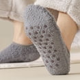 thumbnail image 5 of Fuzzy Socks Slipper Socks for Men Soft Cozy Plush Fluffy Socks with Grips Non Slip Winter Warm Sock (Dark Gray), 5 of 6
