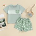 thumbnail image 2 of Bagilaanoe 2pcs Toddler Baby Boy Shorts Set Short Sleeve Striped T Shirt Tops + Shorts 6M 12M 18M 24M 3T Kids Casual Summer Clothes, 2 of 8