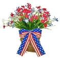 thumbnail image 2 of Independence Day Wreath For Front Door, American Flag Patriotic Wreath With Flower Basket Design, 4Th Of July Decorative Wreath For Wall Window Porch Decor, 2 of 7