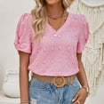 thumbnail image 2 of Tops for Women Trendy Slouchy T Shirts Women Casual Shirt Womens Athletic Shirt Cropped Tee Soft T Ladies Long Sleeve Sheer Top Dressy Summer Tops Thermal Knit Dresses for Tunic Pink XL, 2 of 7