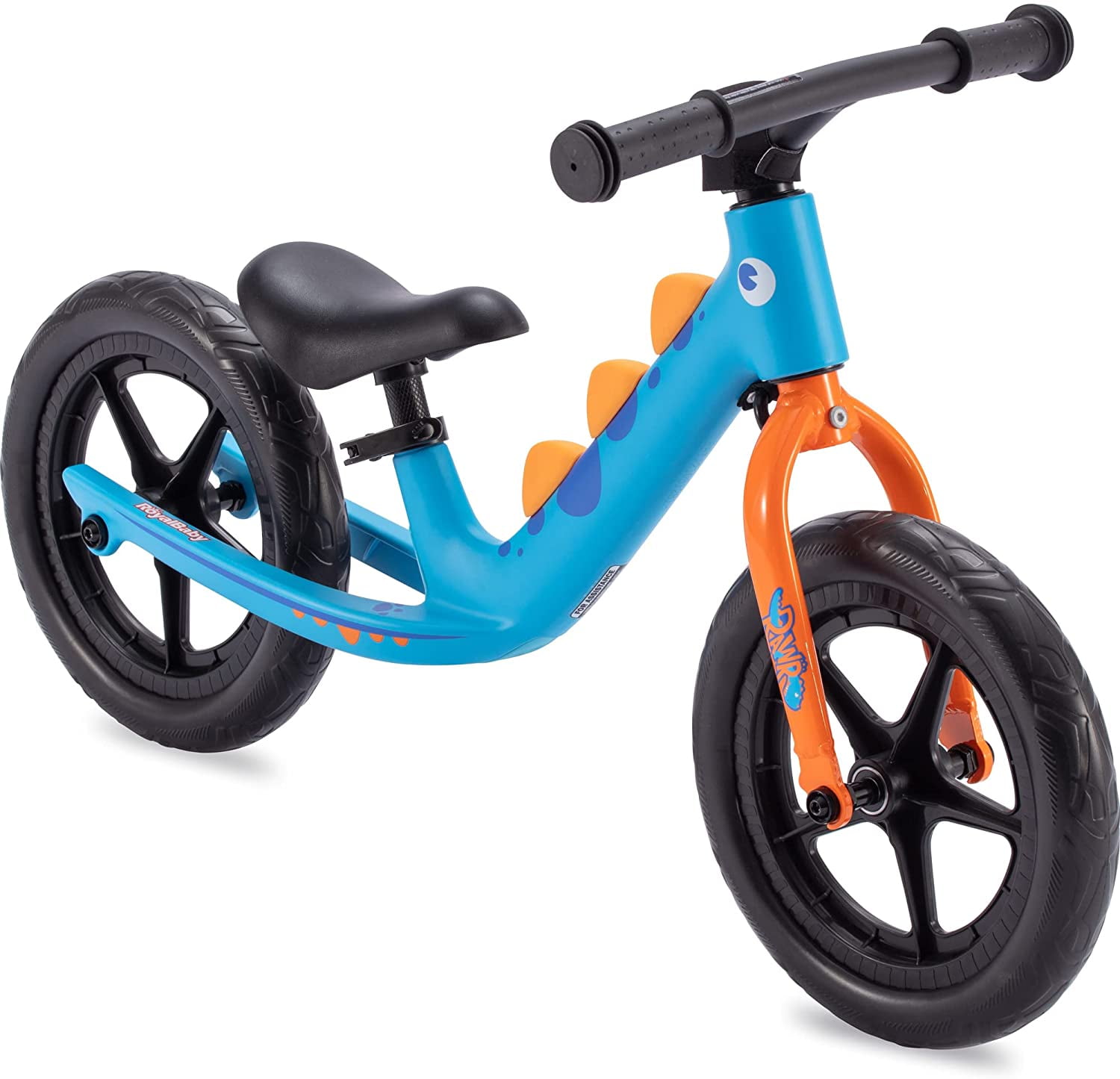 RoyalBaby Dino Kids Balance Bike Toddler Beginner Lightweight Sport Training Bicycle 12 Inch Wheel Age 2 to 4 Orange