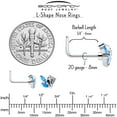 thumbnail image 5 of Body Candy Womens 20G 7mm 316L Stainless Steel L Shaped Nose Ring Swirl Fan Blue Mens Nose Stud Body Piercing Jewelry .27", 5 of 5