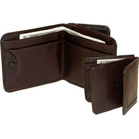 - Small Leather Bifold Wallet Exterior Pocket with Snap Close Enclosure T 519 (C)