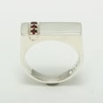 thumbnail image 4 of LBG British Made 9k White Gold Natural Garnet Mens Band Ring - 25 size options - Size 6.25, 4 of 6