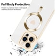 thumbnail image 4 of for iPhone 13 Pro Max Case [Support Magsafe] Love Heart Pattern Magnetic Plating Electroplate Luxury Elegant Case Camera Protector Soft TPU Shockproof Protective Corner Back Cover -White, 4 of 12