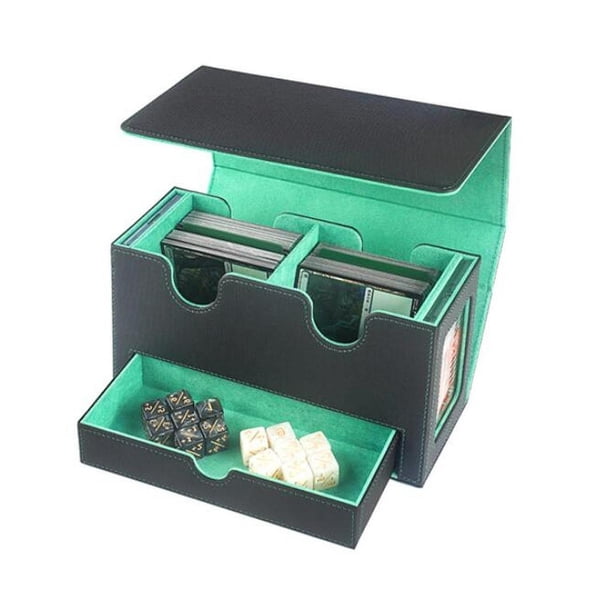 Estuche para cartas de juego perfecl Organizador de cartas con capacidad para 400 cartas Verde interior