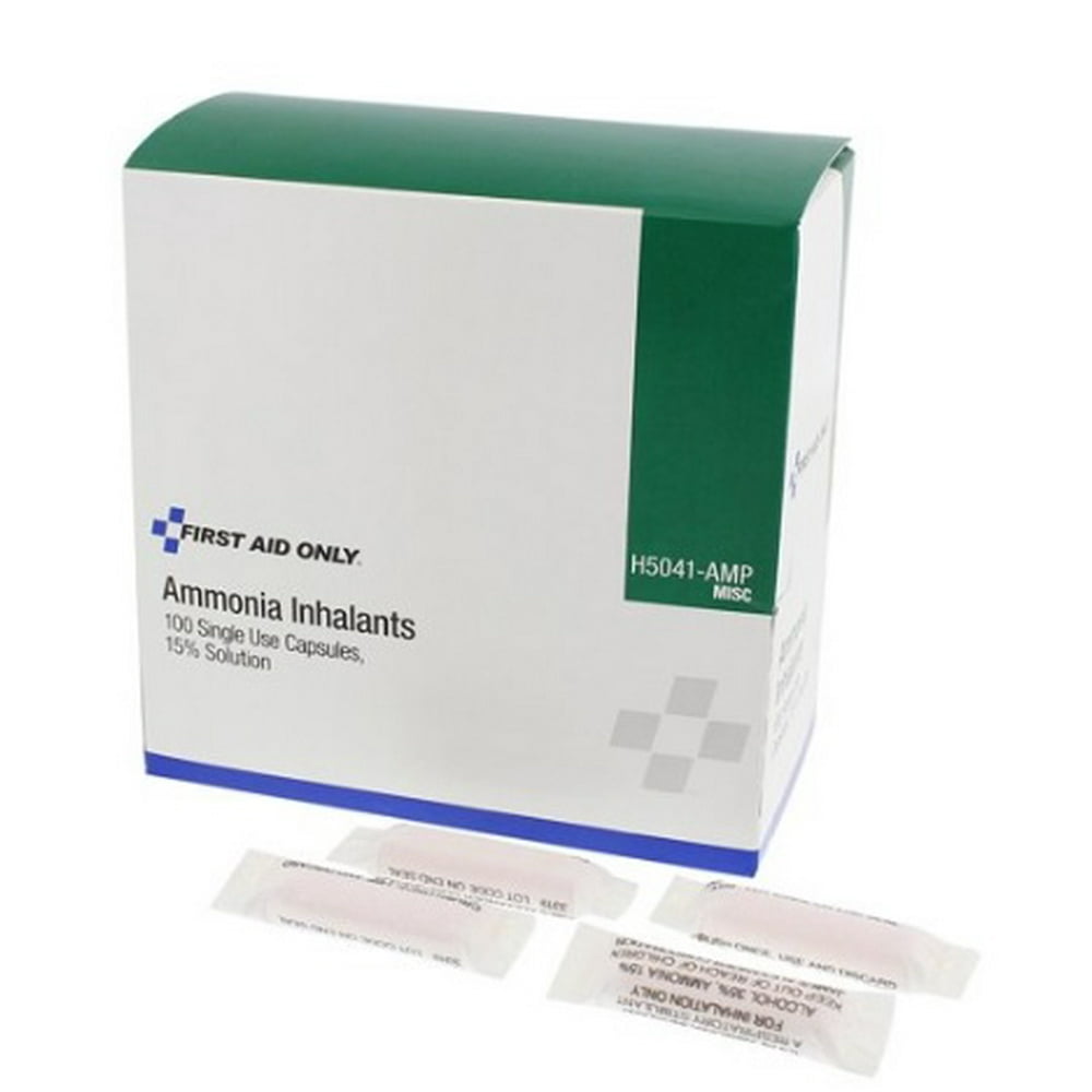 first aid only h5041amp ammonia inhalant ampoules, 100/box Walmart