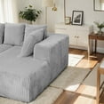 thumbnail image 6 of Modular U-Shaped Sectional Sofa,130-inch 4-Seater Chaise Lounge with Reversible Design, Striped Corduroy Fabric in Gray – Customizable Living Room or Bedroom Couch, Freely Configurable Layout 61139, 6 of 12