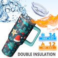 thumbnail image 3 of 40oz Holiday Tumbler with Lid and Straw, Red Snowflakes Stainless Steel Insulated Cup Gifts for Women Men, 3 of 4