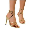 thumbnail image 6 of Sandals For Women 2025 Dressy Gladiator Kitten Heel Heel Open Toe Ankle Straps Round Toe Crisscross Shoes Casual Summer Beach Outdoor Footwear Dressy Sandals 9, 6 of 6