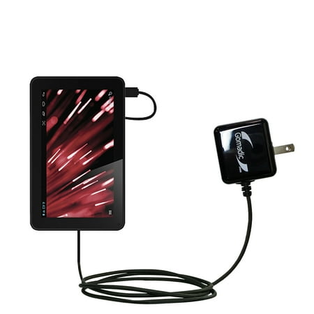 Gomadic Intelligent Compact AC Home Wall Charger suitable for the Hipstreet FLARE 2 HS-9DTB7-8G - High output power with a convenient, foldable plug d