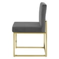 thumbnail image 3 of Tufted Side Dining Chair, Velvet, Metal Steel, Gold Grey Gray, Modern Contemporary Urban Design, Kitchen Room Cafe Bistro Restaurant Hospitality, 3 of 7