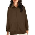 thumbnail image 4 of Lindreshi Womens Full-Zip Hooded Sweatshirt Women's Loose Long Sleeve Casual Zipper Tops Blouse with Pocket Sweatshirt Jackets, 4 of 9