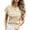 Beige, variant on Womens Tops Trendy Knit Solid Color Hollow Out Round Neck Beach Essentials for Women,Beige,L