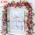 thumbnail image 1 of Muyoka 7 rosa rosa guirnalda flor seda artificial rosa flor floral falso vid Navidad guirnalda fiesta boda decoración Muyoka Hogar, 1 of 7