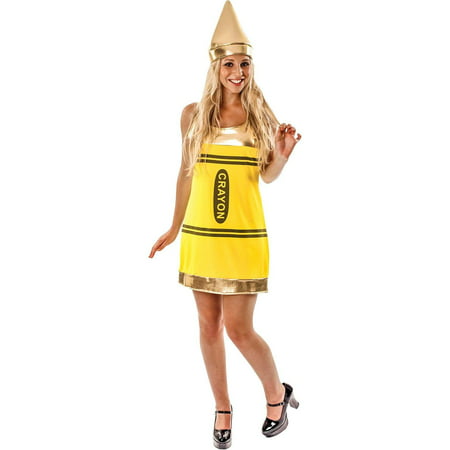 Women's Yellow Crayon Fancy Dress Costume