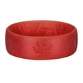 thumbnail image 2 of King Will Silicone Wedding Rings For Men Women, 6.6mm Wide 1.8mm Ultra Thin Maple Leaf Design Rubber Wedding Bands, Dark Red, Breathable Comfort Fit Size 12, 2 of 7
