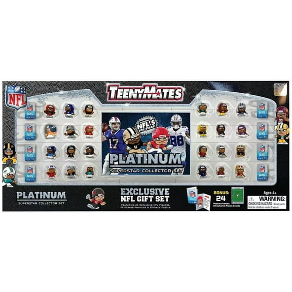 Party Animal TeenyMates NFL Superstar Collector Set, 24 Count, Gold, Action Figures