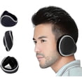 thumbnail image 3 of Orejeras de polar ajustables e impermeables para hombre y mujer, orejeras de invierno (rejilla café oscuro), 3 of 5