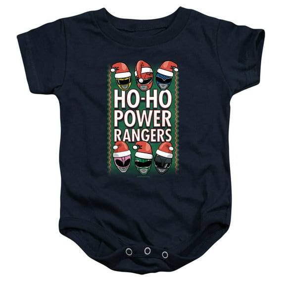 Power Rangers Ho Ho Power Rangers Christmas Unisex Infant Snap Suit for Baby, Navy, Small
