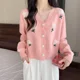 thumbnail image 3 of Cardigan Sweater Dulce Y Elegante Con Adorno Floral, 3 of 8