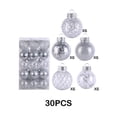 thumbnail image 2 of Yuarrent 30 piezas de ingredientes seguros, bolas navideñas sin rebabas para una fiesta temática de celebración pacífica y alegre Kits de decoración para fiestas Plata, 2 of 6