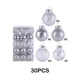 thumbnail image 4 of Billuyoard Bolas de Navidad de 30 piezas, ingredientes seguros, adornos reutilizables de textura de alta gama para árbol de Navidad Kits de decoración para fiestas Plata, 4 of 6
