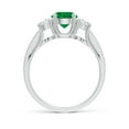 thumbnail image 2 of Angara Natural 0.75 Ct. Emerald with Diamond Classic Ring in 14K White Gold for Women (Ring Size: 3), 2 of 9