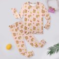 thumbnail image 2 of Toddler Girl Outfits 2 Piece Graphic Print Crew Neck Long Sleeve Lightweight Top And Trousers Loungewear Girls' Clothing Sets 2 Years-3 Years, 2 of 5