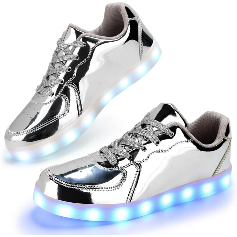 adult flashlight rechargeable shoes USB-Rechargeable Illuminated Sneakers for Adult - Phosphorescent Trim  Details for Enhanced Night Visibility