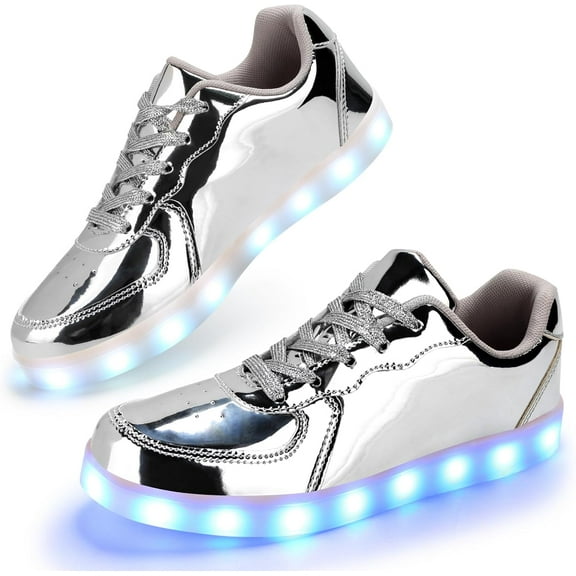 USB-Rechargeable Illuminated Sneakers for Adult - Phosphorescent Trim Details for Enhanced Night Visibility
