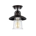 thumbnail image 2 of 9 Inch Metal Support Ceiling Fixture with Glass Shade, Bronze, 2 of 2