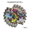 thumbnail image 3 of Placemats Set of 4 / 6, Colorful Pug Placemats for Dining Table Indoor/Outdoors Heat Resistant Washable Placemats 18" x 12", 3 of 8