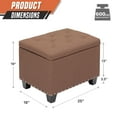 thumbnail image 2 of OSM 24 Inch Modern Storage Ottoman Bench, 40L Inner Space Linen Foot Stool for Bedroom, Upholstered Padded Rectangular Fabric Tufted Bench Footrest with Wood Legs with 600 Lbs Capacity, Brown, 2 of 7