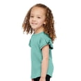 thumbnail image 3 of COUVER Toddler Little Girl's Soft Cotton Flutter Sleeve T-Shirt, Saltwater, 4T, 1 Piece, 3 of 7