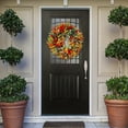 thumbnail image 6 of Prettyui Eucalyptus Wreath,14" Autumn Wreath Front Door Outside Outdoor Indoor,Artificial Colorful Eucalyptus Wreath Framhouse,Fall Wreath Flower Garland Backdrop, 6 of 7