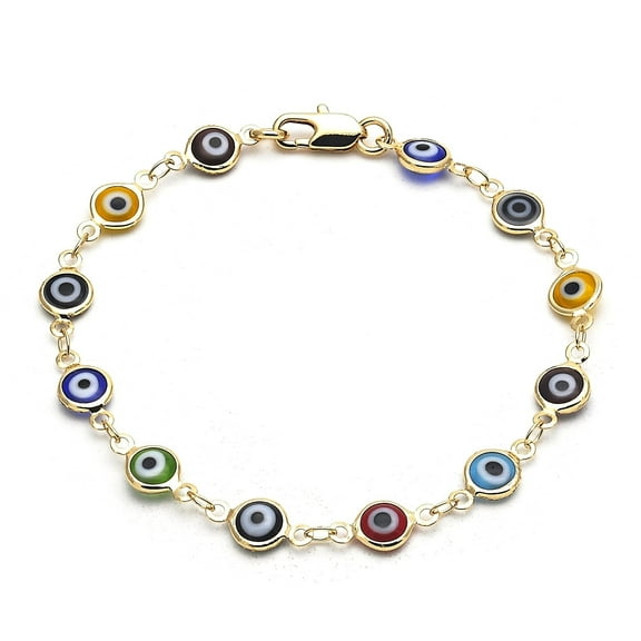 Gold Filled Evil Eye Multi Color Bracelet 8